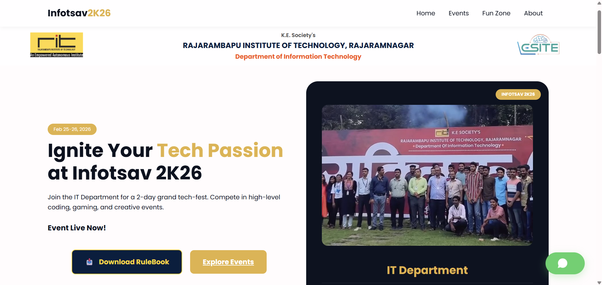 Infotsav Project Window